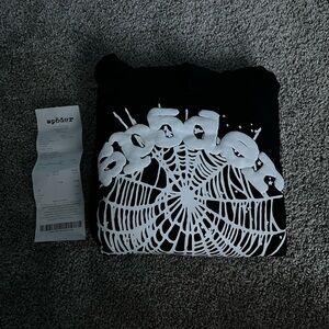 OG Black Sp5der hoodie with receipts